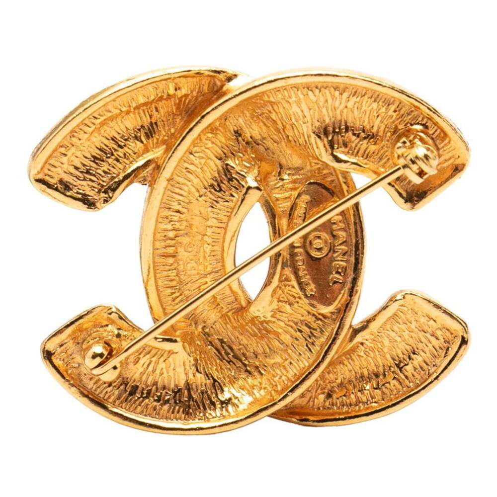 CHANEL Gold Logo Brooch - Picture 2 of 5